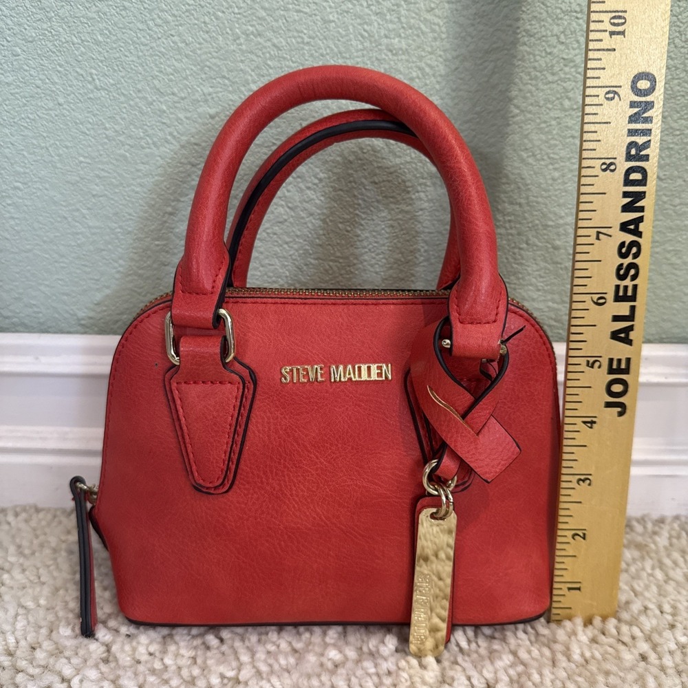 Steve Madden Mini Purse Red/ Orange Double Handle Crossbody